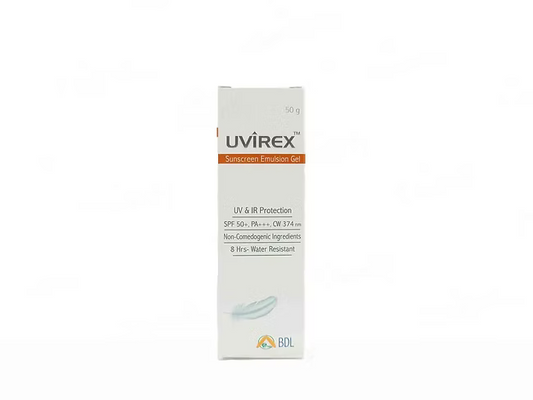 Uvirex sunscreen Emulsion Gel SPF50 + PA+++ PACK OF 50GM