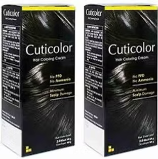 Cuticolor Hair Coloring Cream Black 2.0 Pack Of 2
