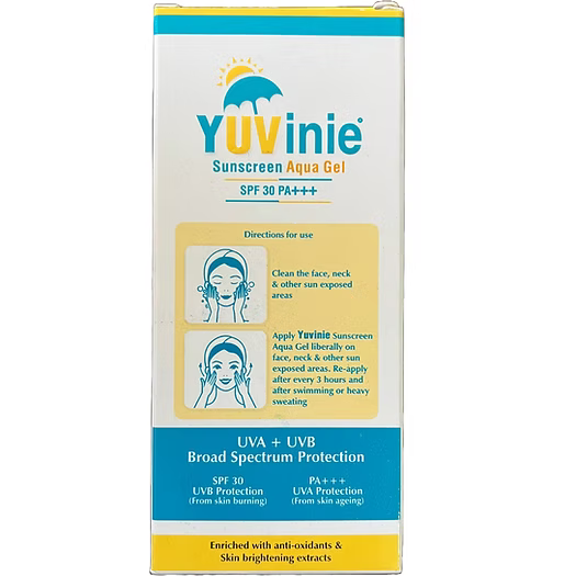 Yuvinie Sunscreen Aqua Gel SPF 30 PA+++ Gel 50 gm