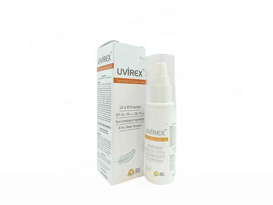Uvirex sunscreen Emulsion Gel SPF50 + PA+++ PACK OF 50GM