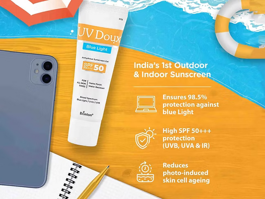 UV Doux Blue Light Anhydrous Sunscreen Gel SPF 50 PA+++ 100Gm