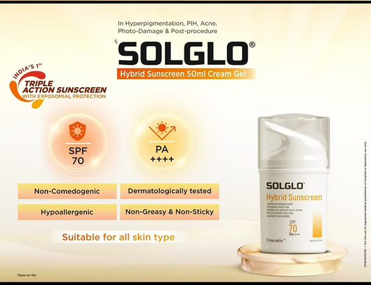 Solglo Hybrid Sunscreen Cream Gel SPF70 PA++++ 50ML