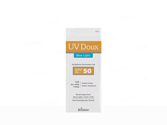 UV Doux Blue Light Anhydrous Sunscreen Gel SPF 50 PA+++ 100Gm