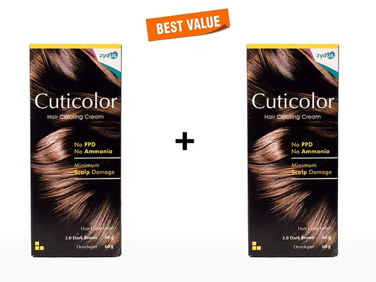 Cuticolor Hair Coloring Cream Dark Brown 3 Pack Of 2